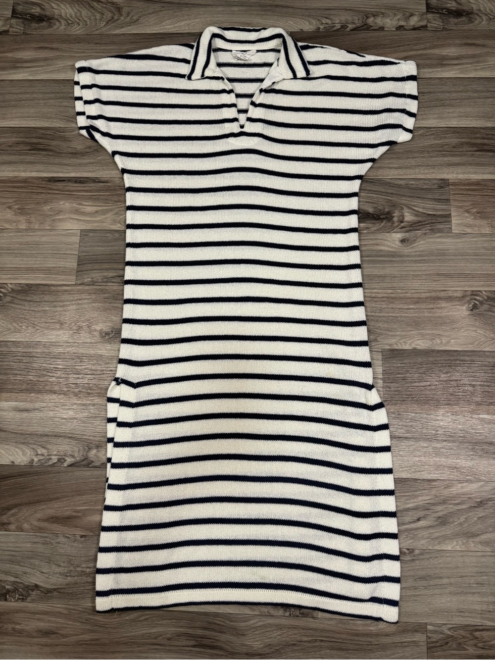 Tuckernuck Pomander Place French Stripe Knit Maren Polo Dress in Navy Stripe Sm
